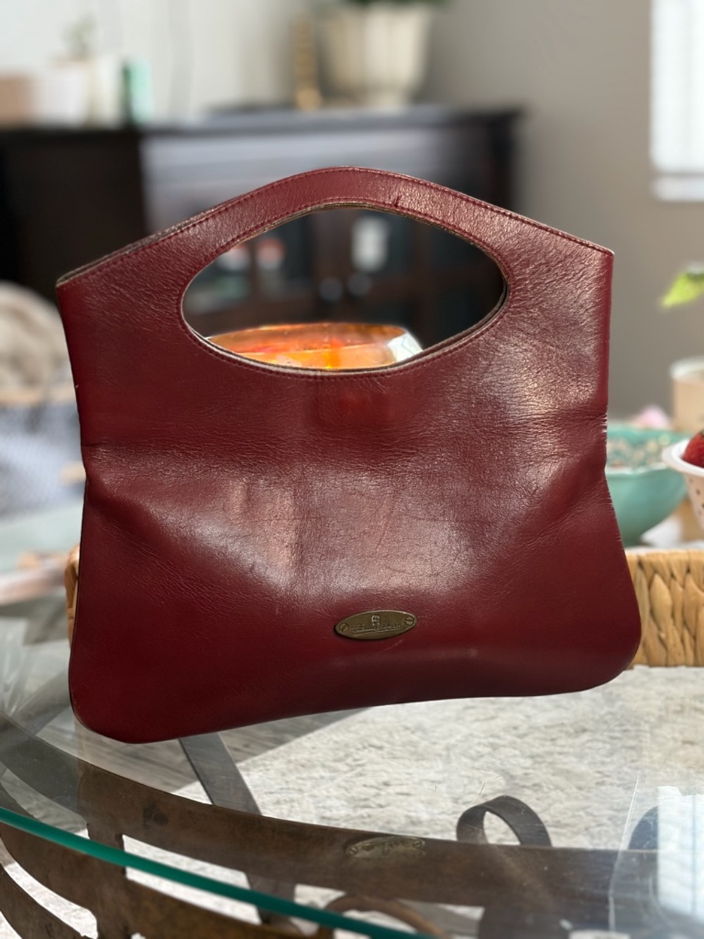 Vintage Etienne Aigner Burgundy Leather Handbag